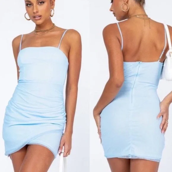 Princess Polly | Dresses | Nwt Princess Polly Oceania Light Blue Mini Dress  | Poshmark